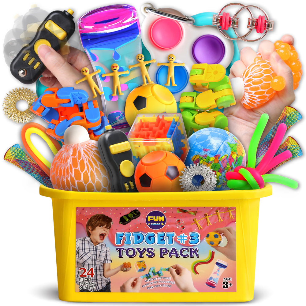 FUN KIDZ Gift Fidget Box liquid motion bubbler promotes calm sensory focus
