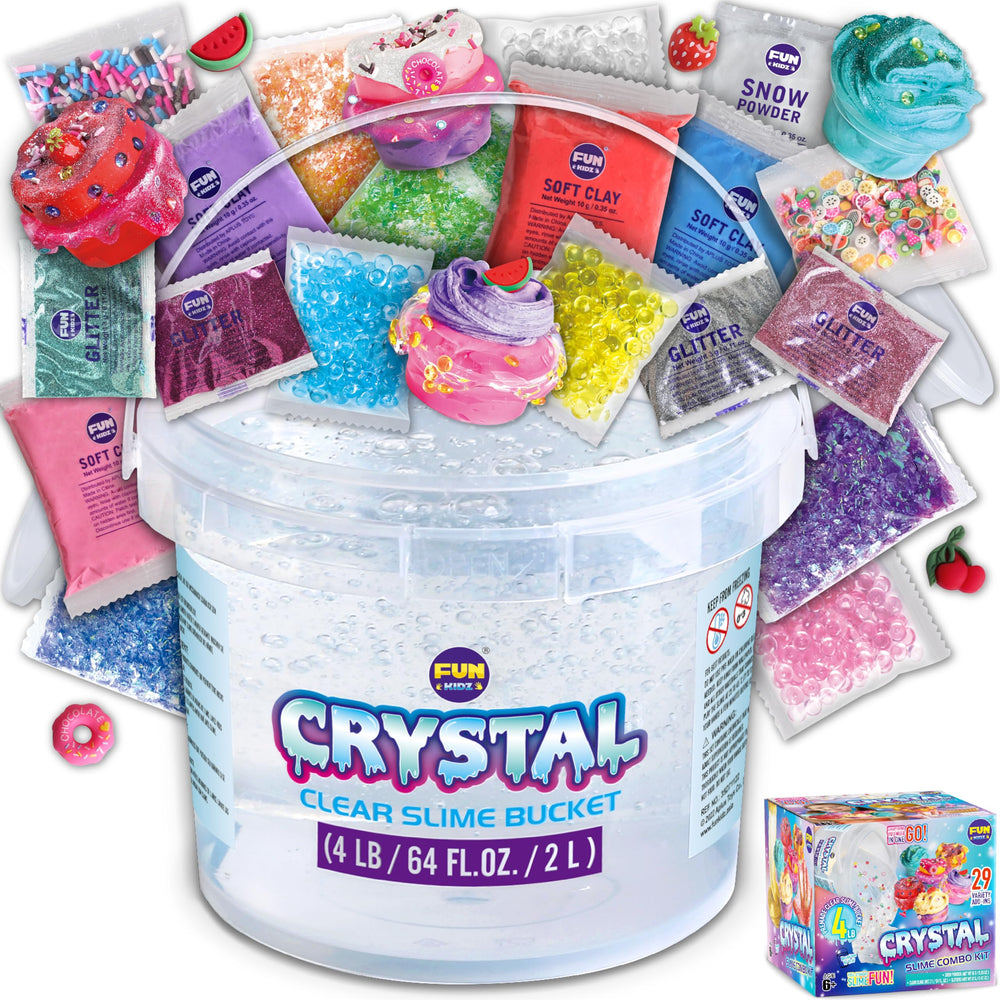 FunKidz glassy clear slime bucket ready for imaginative kid play