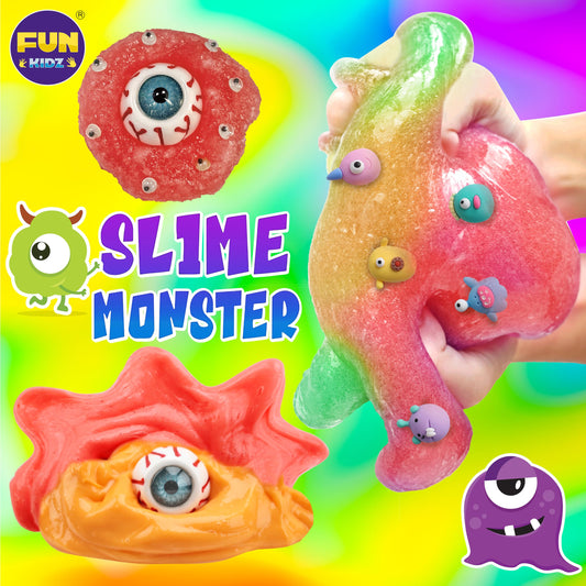 FUN KIDZ Glow in the Dark Slime Kit illuminates during night play
