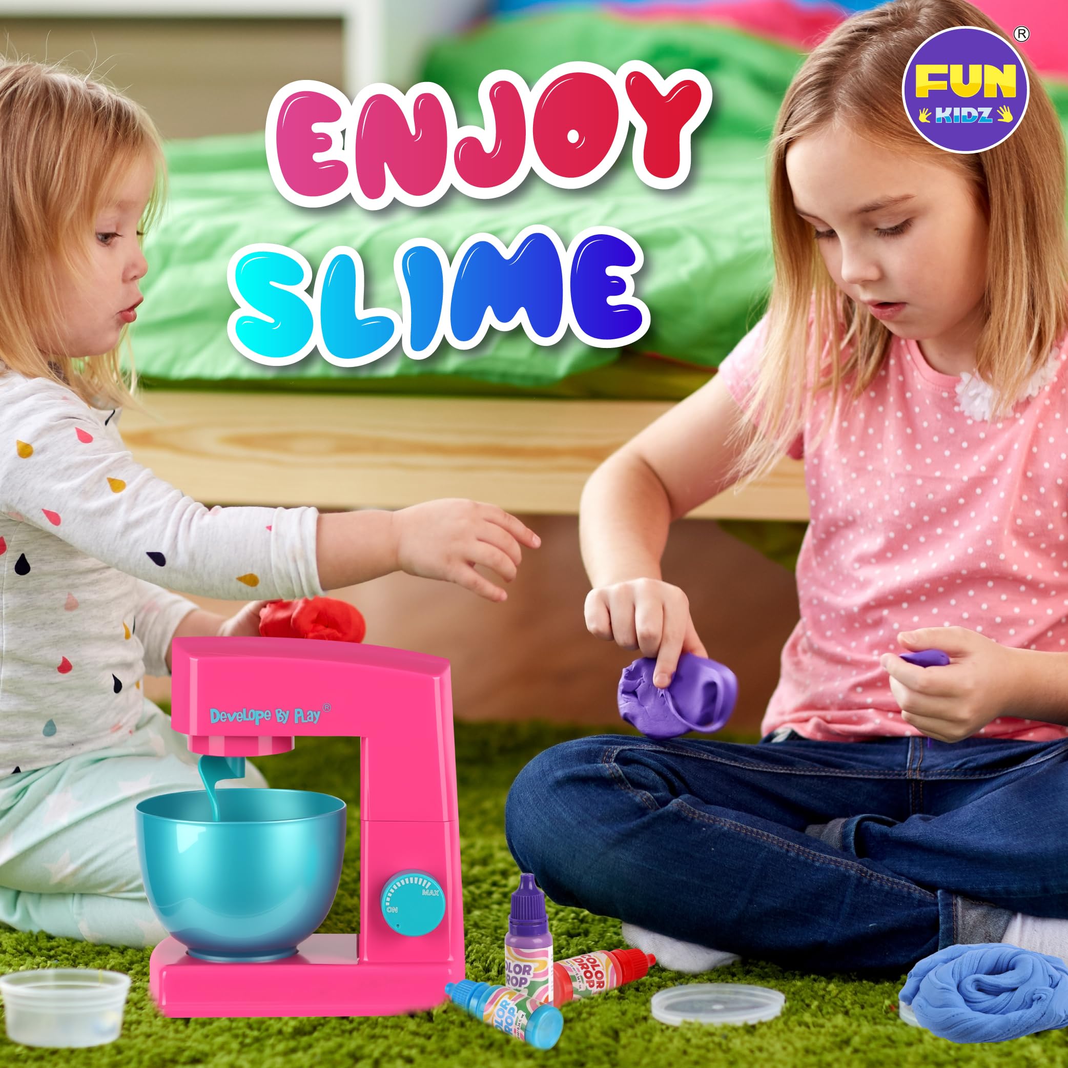 FUN KIDZ included glue and activator pack for ready slime creation.
