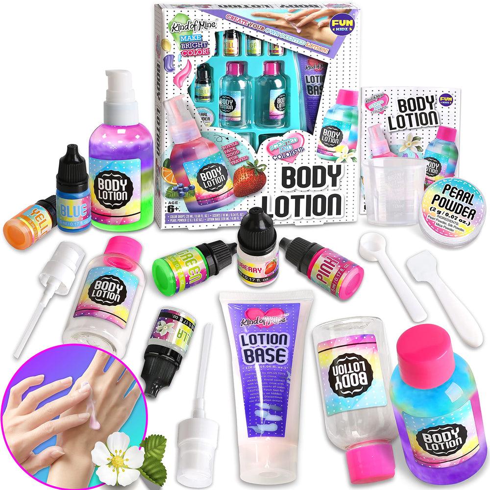 FunKidz kid body lotion making kit front view for DIY cosmetics and creative play