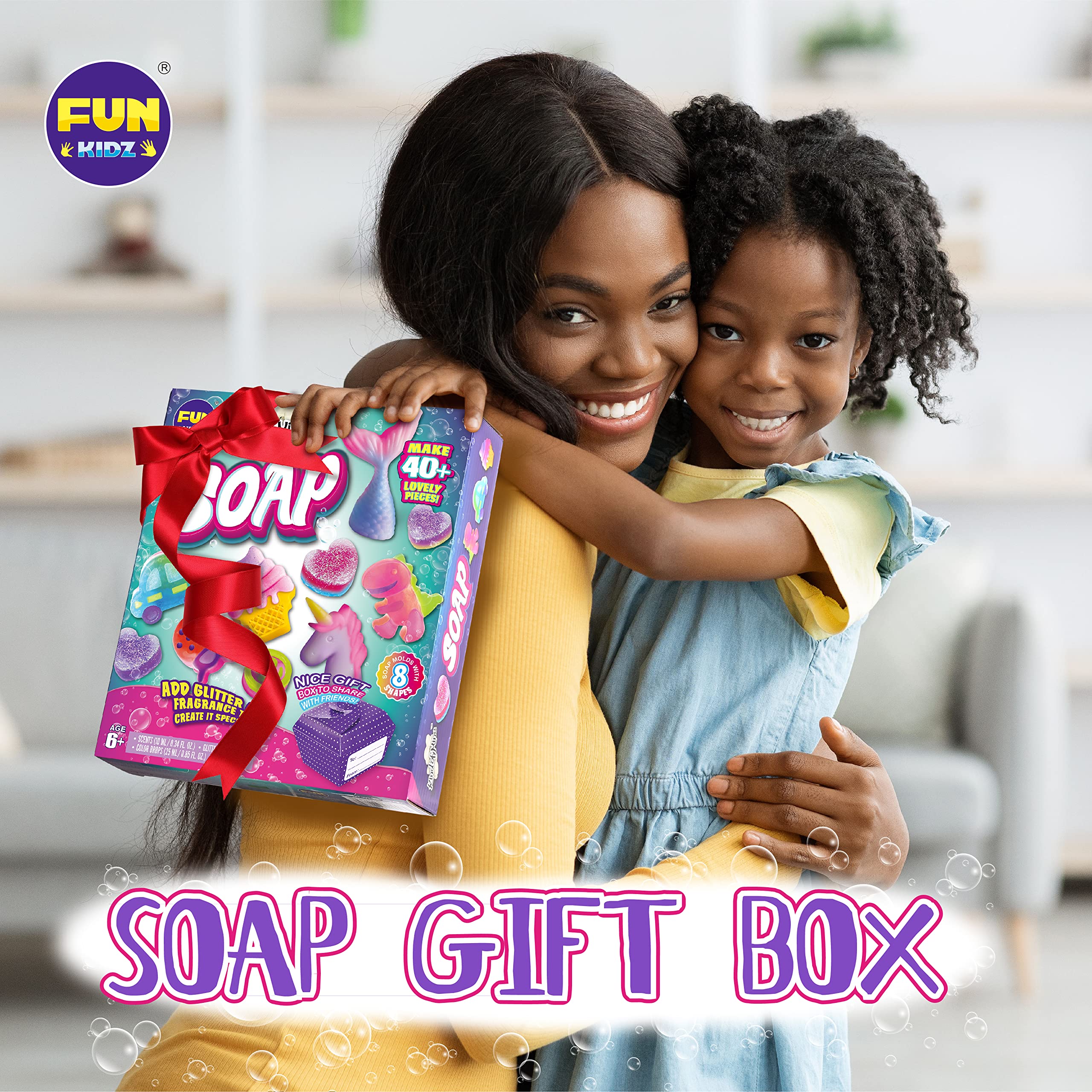 FunKidz Kid Soap Kit ladybird shape adds cute gift-ready soaps.