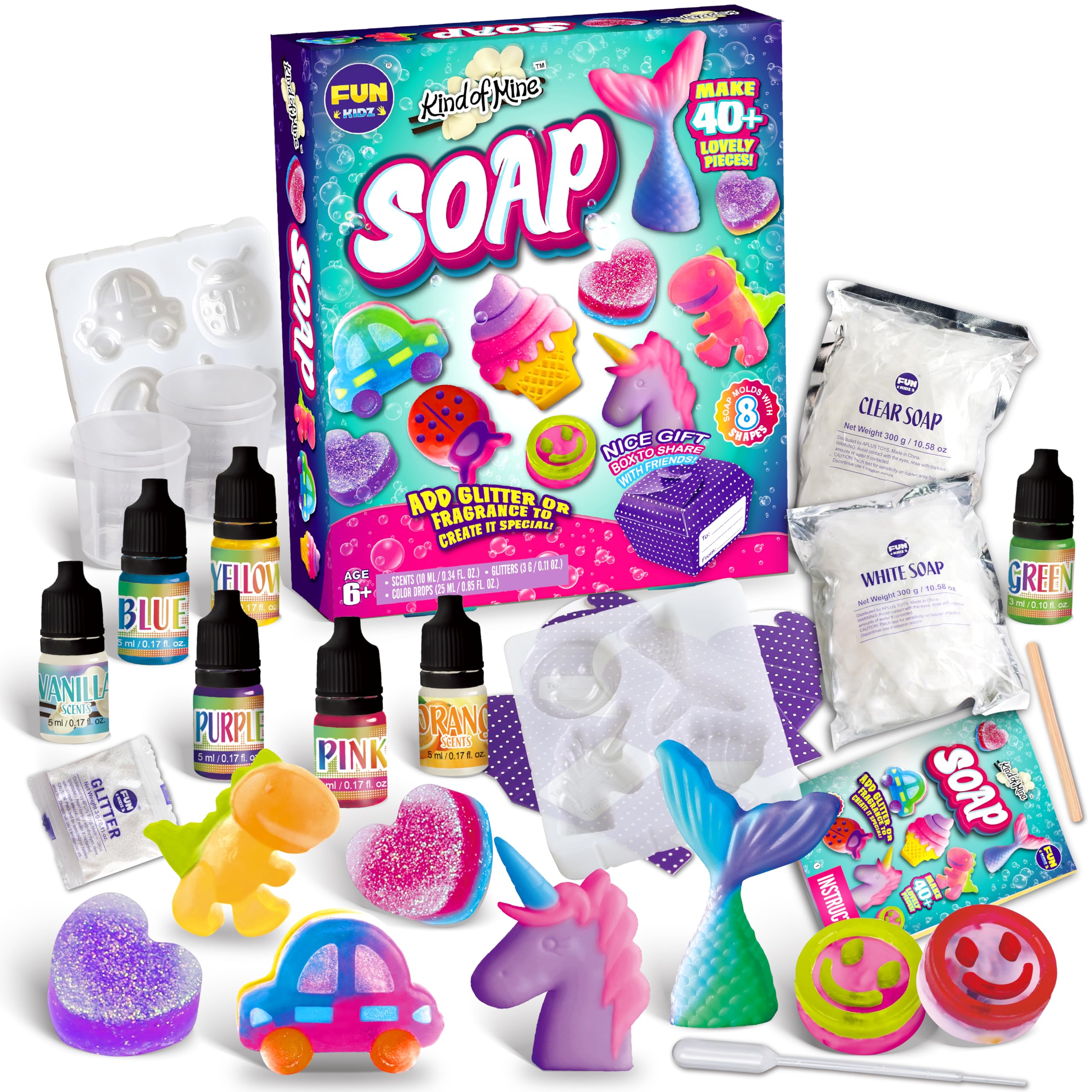 FunKidz Kid Soap Kit smiling face shape for joyful gifts.
