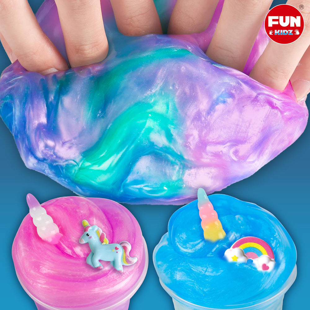 Funkidz Neon Soft Stretchy Slime highlights vibrant color and flexible shaping.