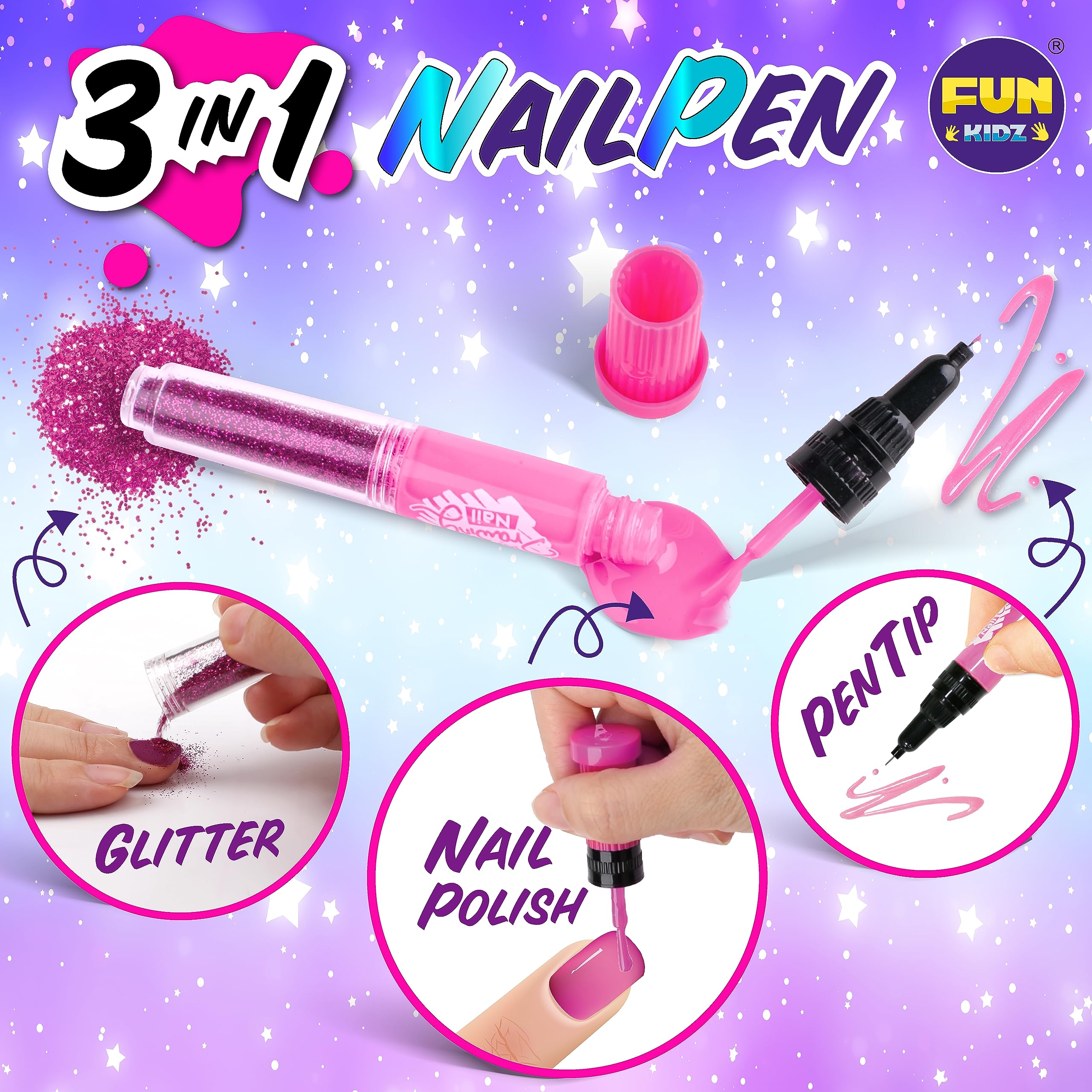 FUN KIDZ sketch it nail pens salon enables versatile art tools.