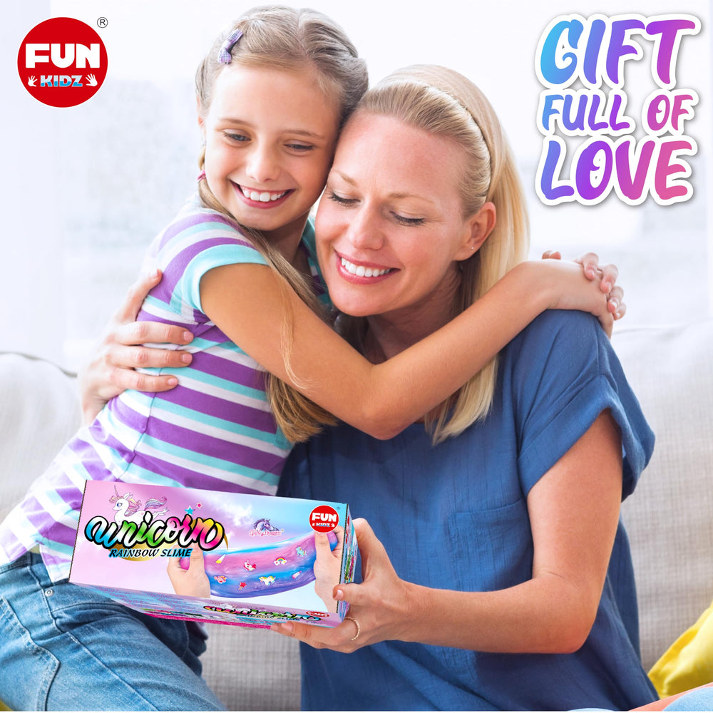 Funkidz Snow Powder Effect Slime creates candy-like snowy look.