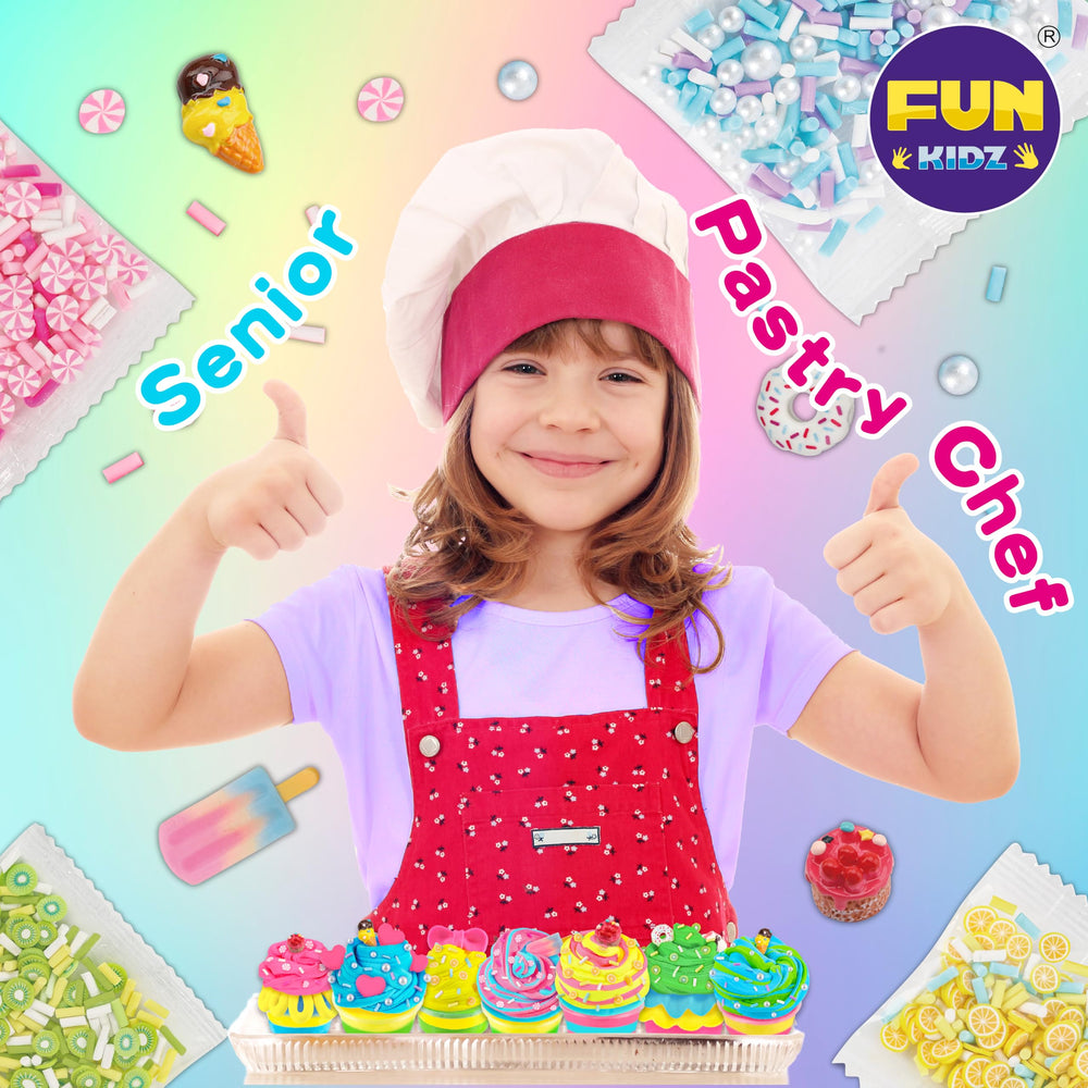 FUN KIDZ squishy cupcake slime kit glue bottle, easy mixing for budding crafters
