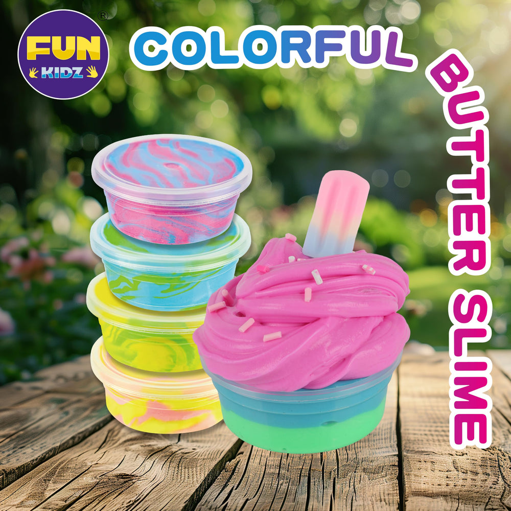 FUN KIDZ squishy cupcake slime kit mix-ins, supports varied textures and creative styling