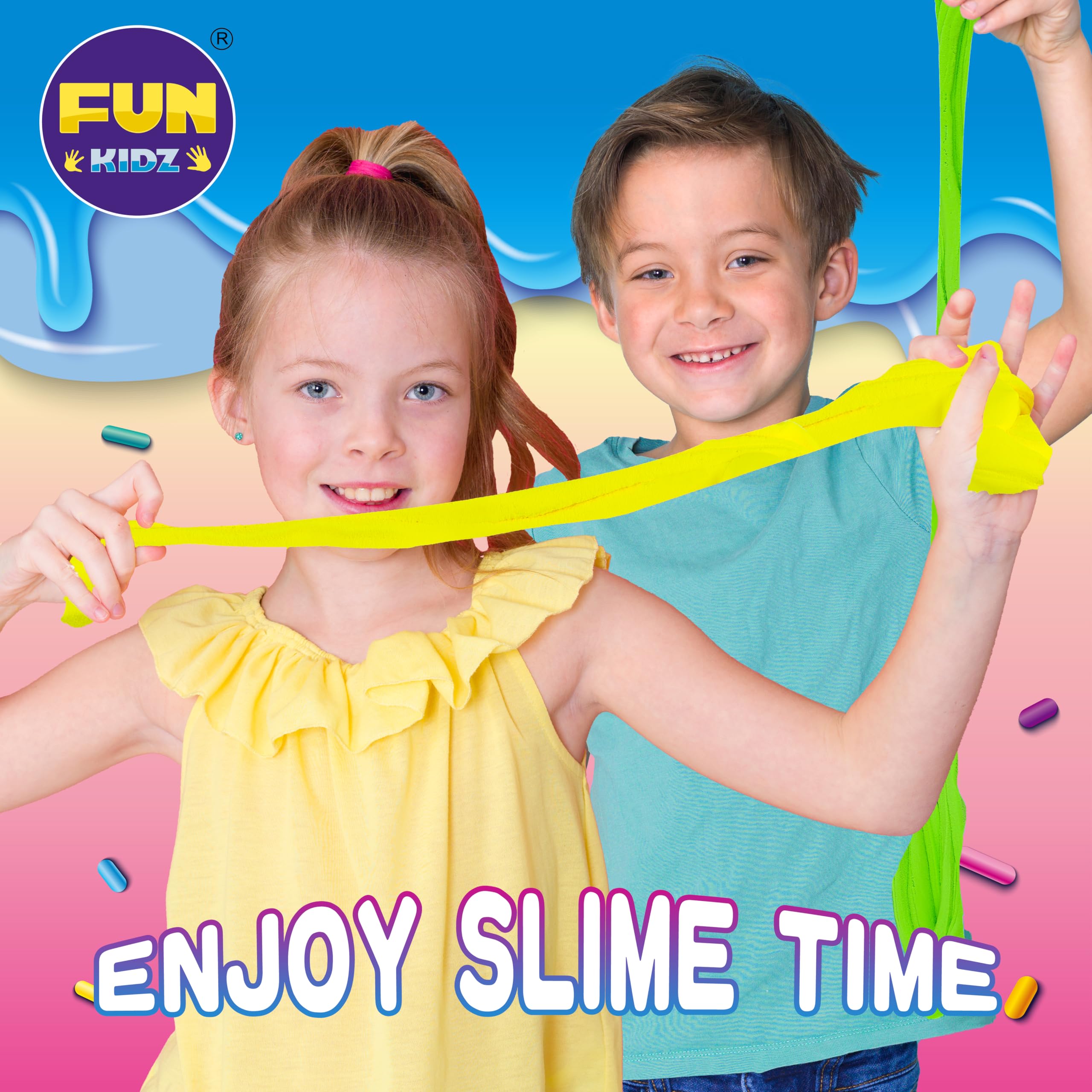 FUN KIDZ squishy cupcake slime kit soft charms, enhances sensory play and imagination