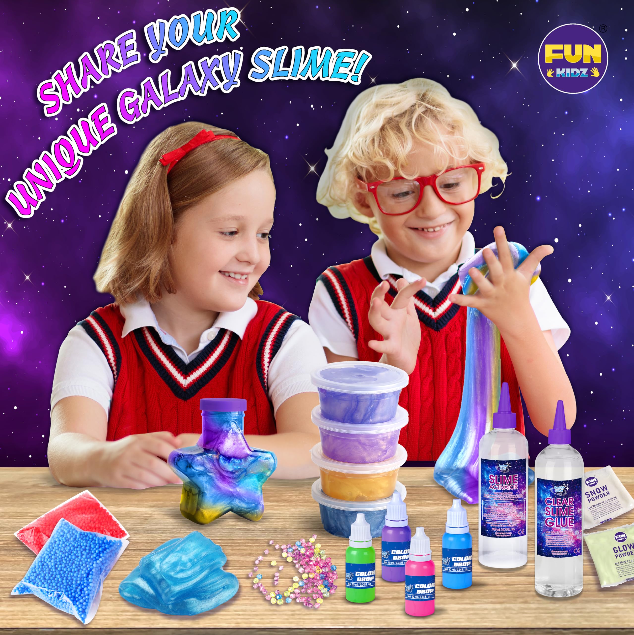 FUN KIDZ star shaped bottle storage keeps slime organized