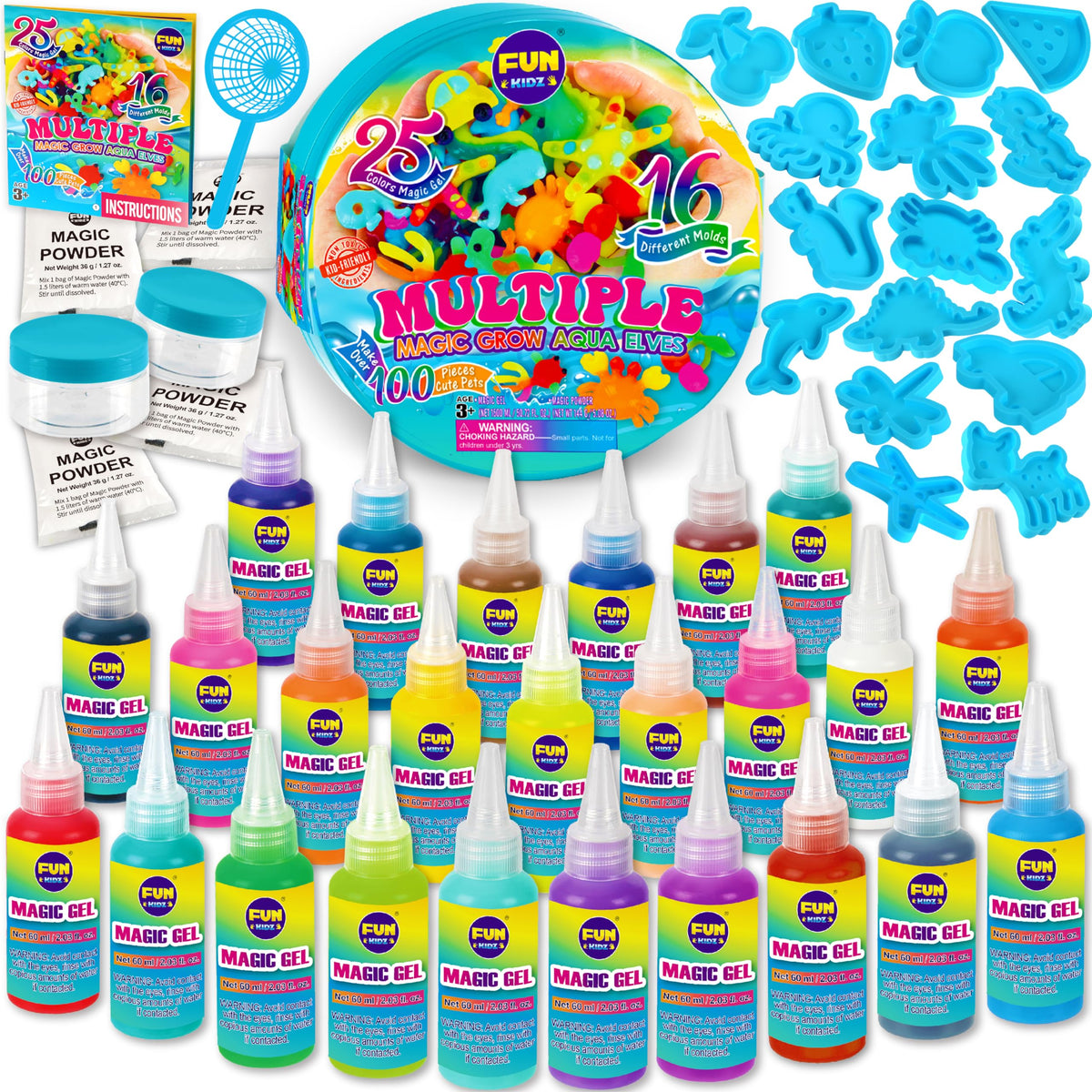 FUN KIDZ Summer Magic Aqua Elves Kit unboxing shows complete contents for creative play.