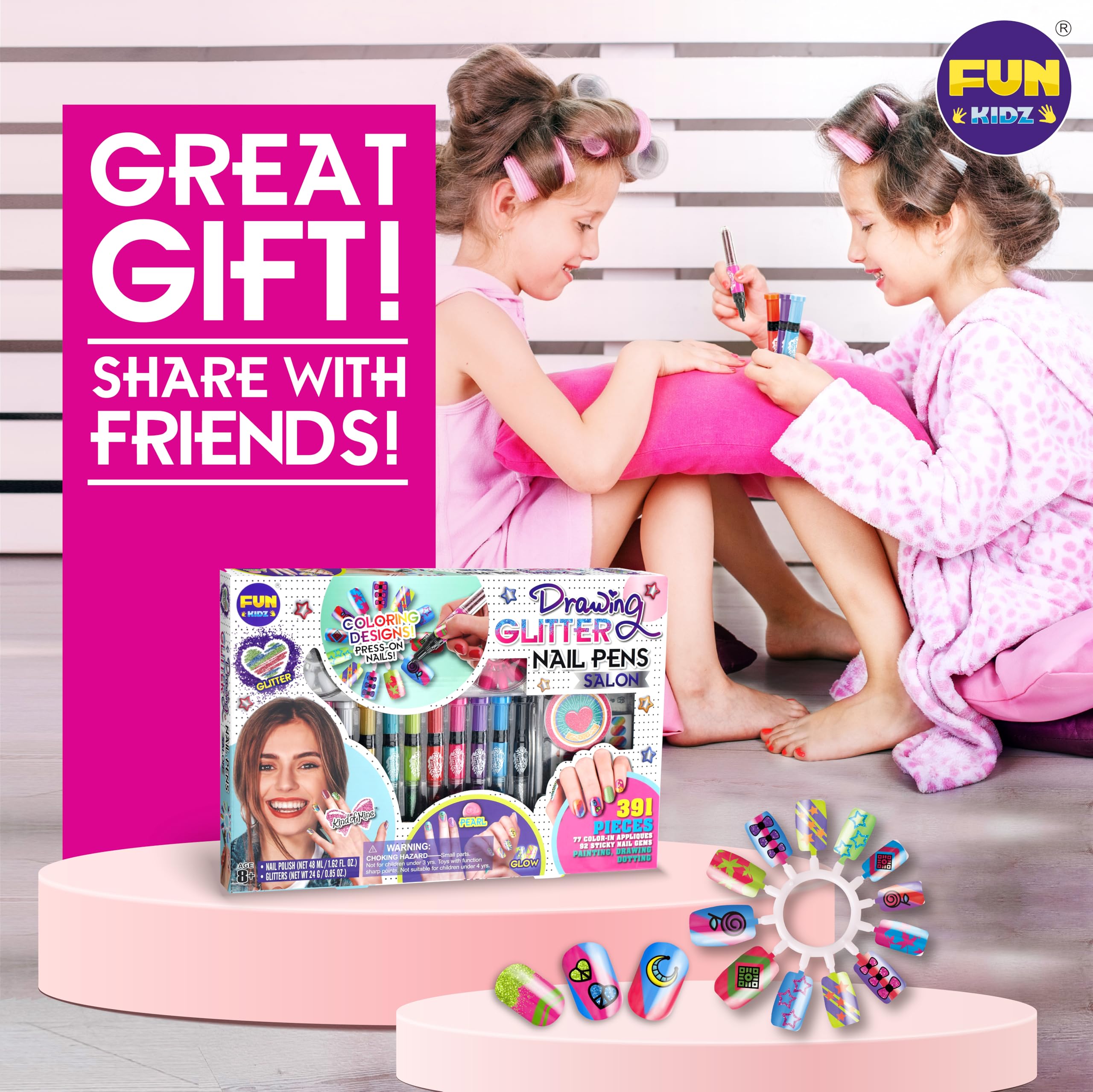 FUN KIDZ water-based, non-toxic polish is kid-friendly.