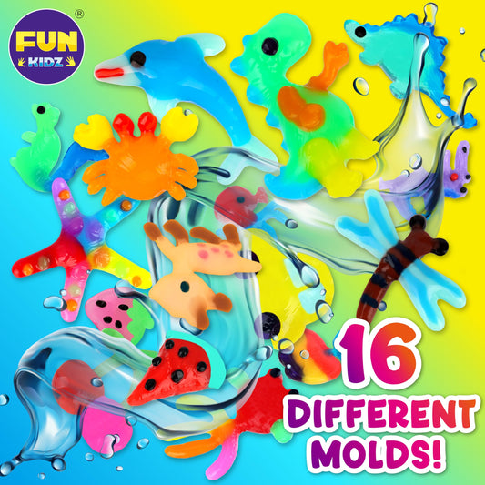 FUN KIDZ Water Fairy Gel Colors provide bright hues for vivid aqua squishies.