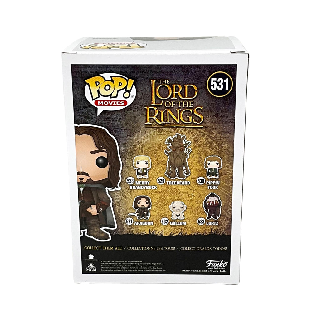 Funko POP Aragorn brown-cloak figure, a bold accent for display shelves.