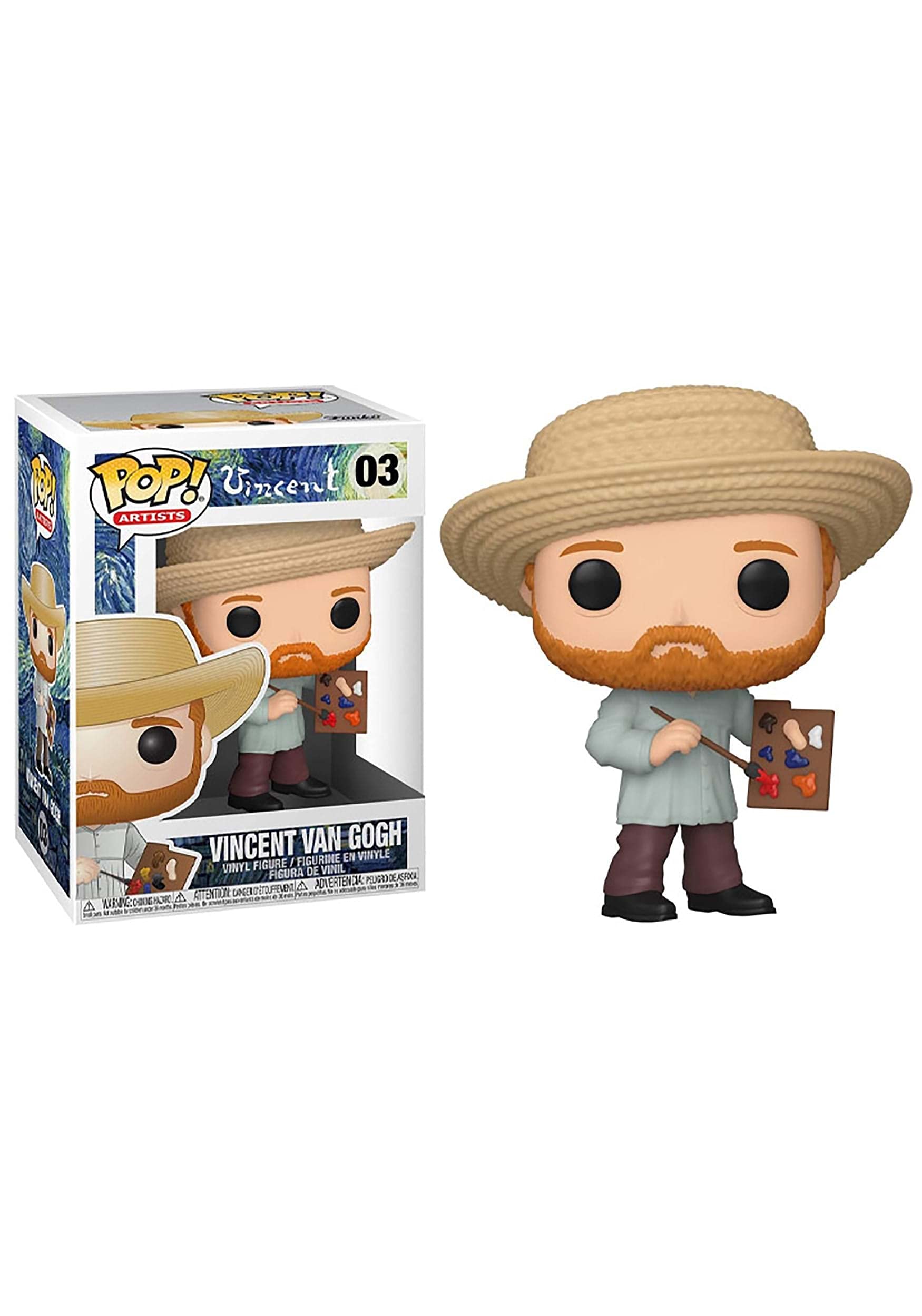 Funko Pop! Artists Vincent van Gogh figure viewed from front, ideal for display and collection.