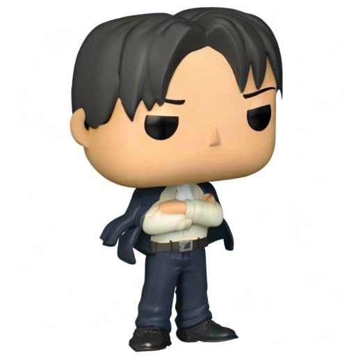 Funko Levi figure in formal attire with presentation box, perfect display centerpiece.