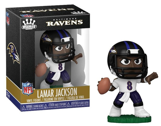 Funko Lamar Jackson Minis figure in throwing pose, ideal for display and collecting