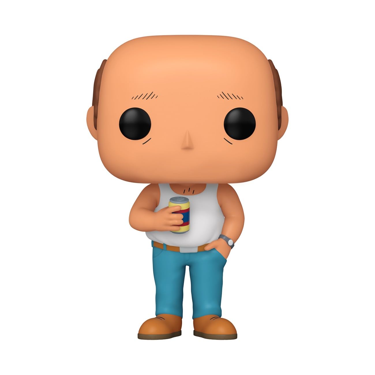 Funko Bill Dauterive collectible on desk enhances nerd decor.