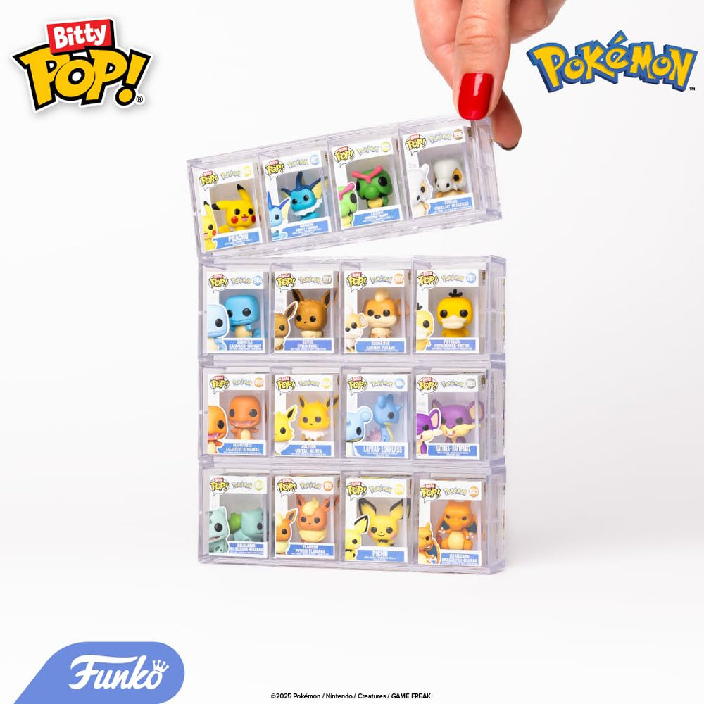 Funko Bitty display shelf with four mini figures