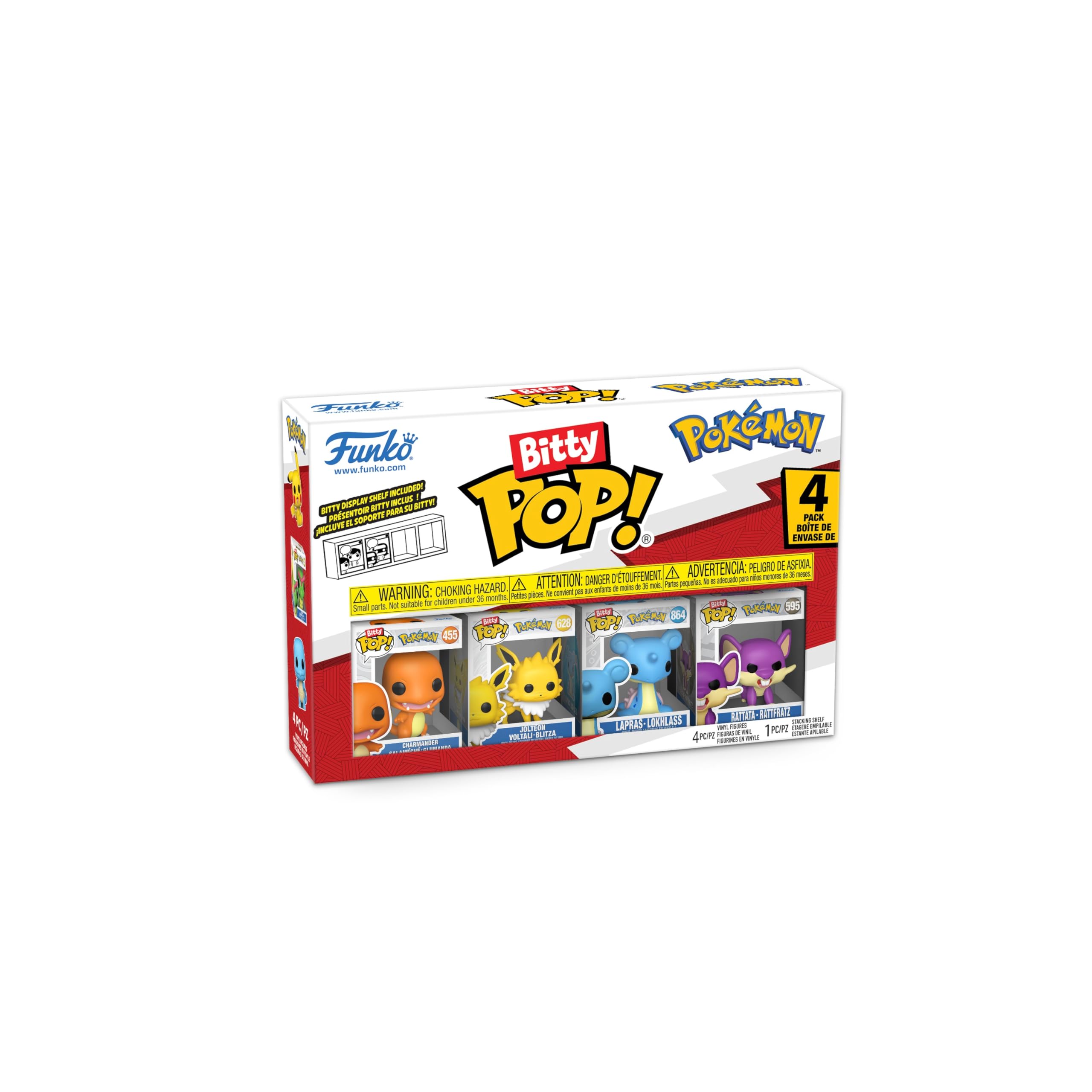 Funko Bitty Charmander front view, tiny display-friendly Pokemon figure for shelves.