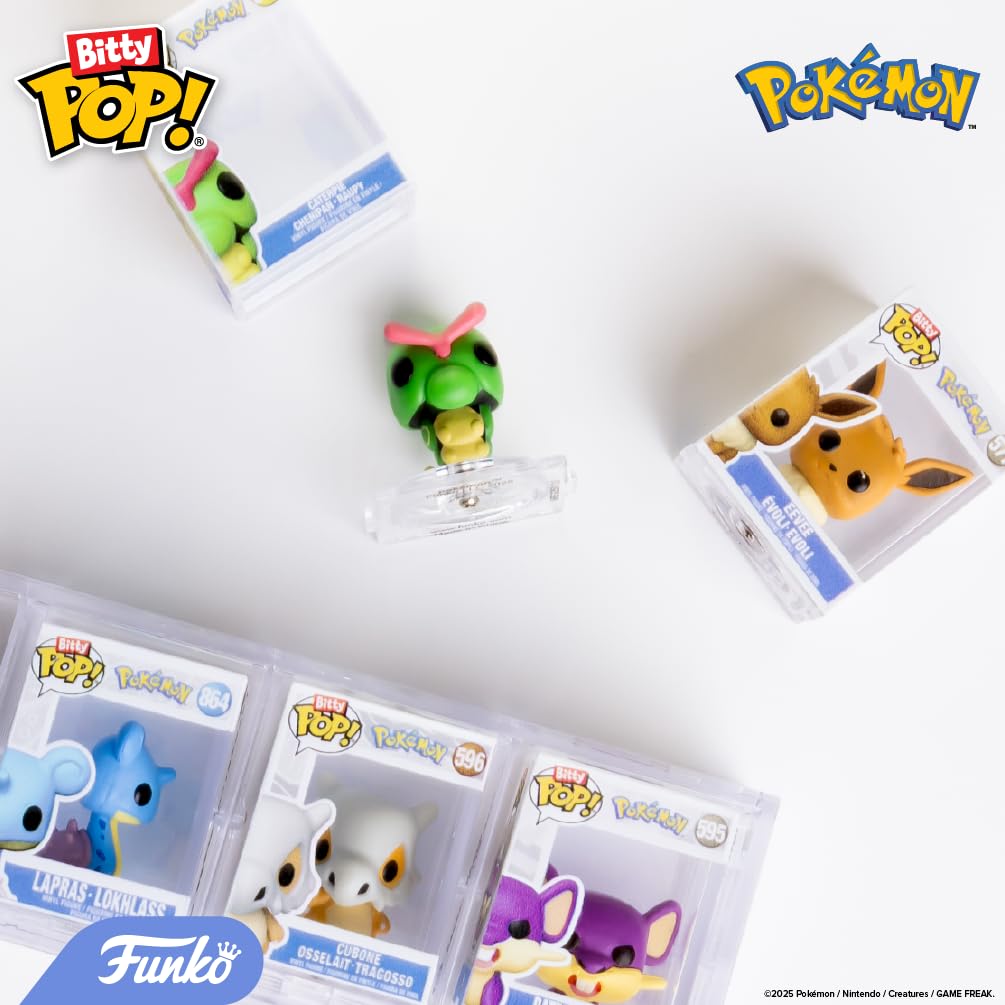 Close-up of Funko Bitty Pikachu in acrylic case