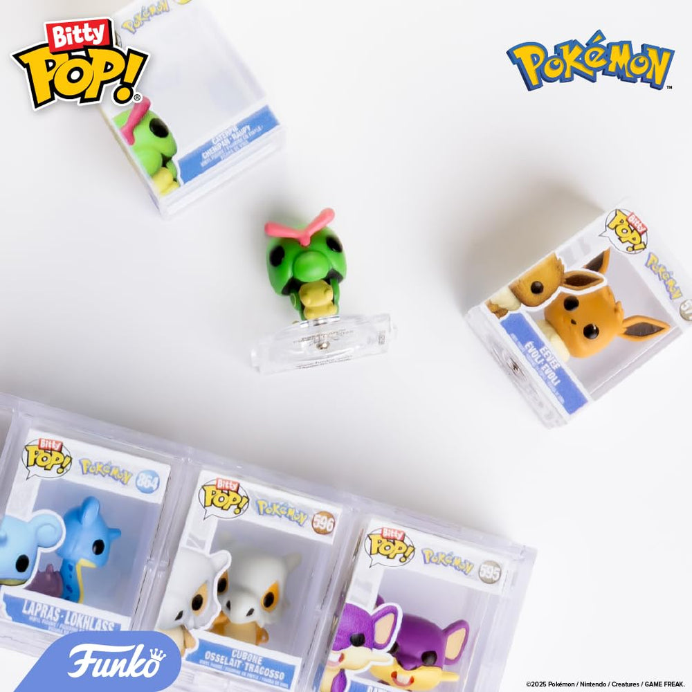 Close-up of Funko Bitty Pikachu in acrylic case