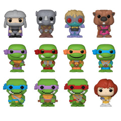 Bitty Pop! TMNT figures close-up showing tiny, detailed vinyl craftsmanship for collectors.