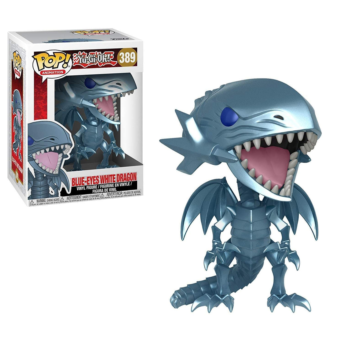 Funko Pop Yu-Gi-Oh Blue Eyes White Dragon vinyl figure for display and collection.