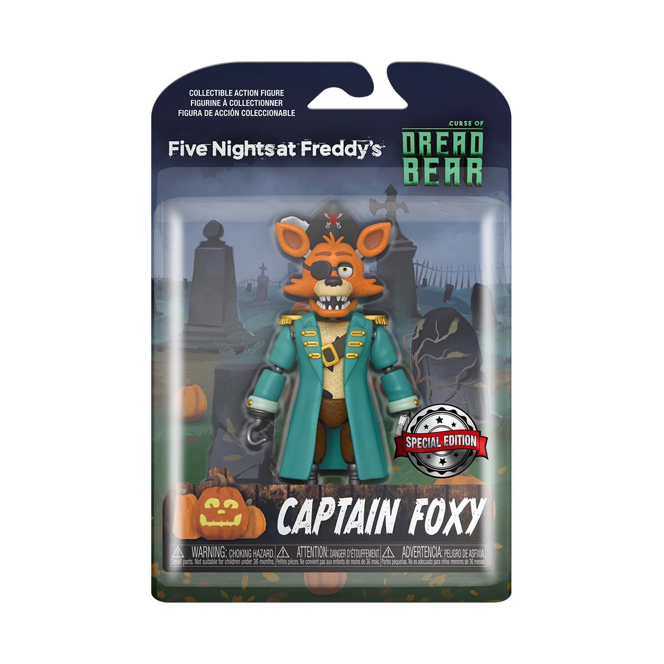 Funko FNAF Dreadbear Captain Foxy figure front view, vivid detail ideal for display and collection.