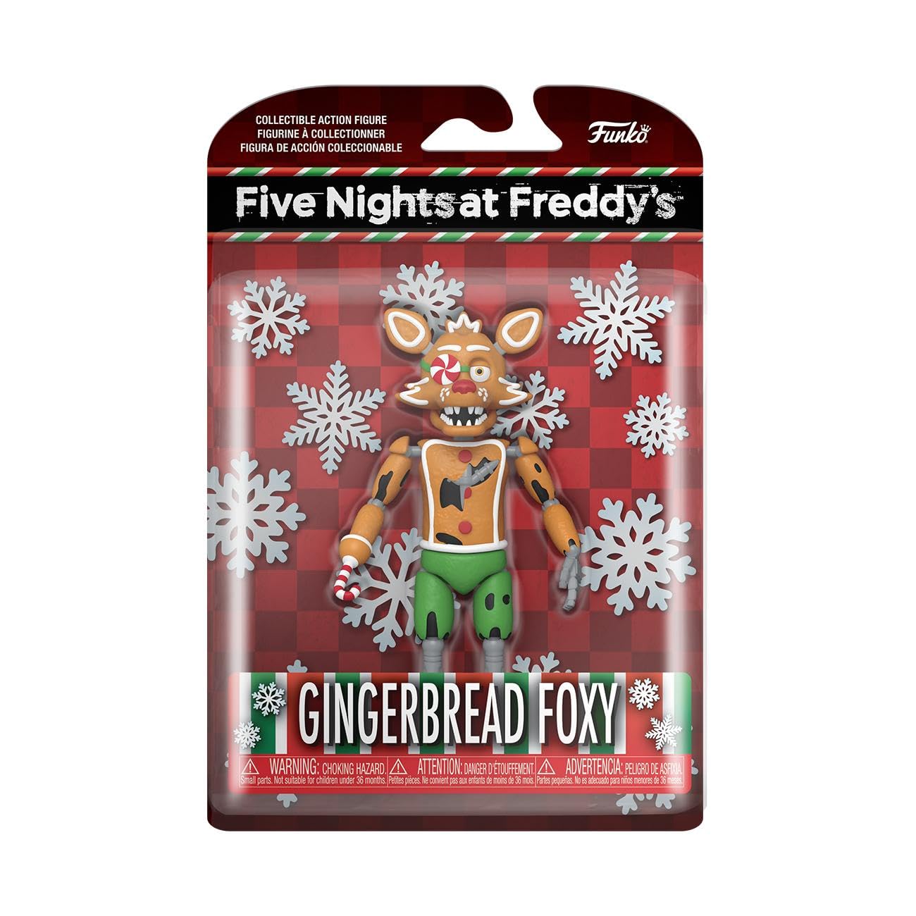 Funko FNAF Holiday Foxy figure front view for display collection.