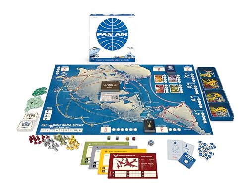 Funko Games Pan Am box contents laid out for quick setup