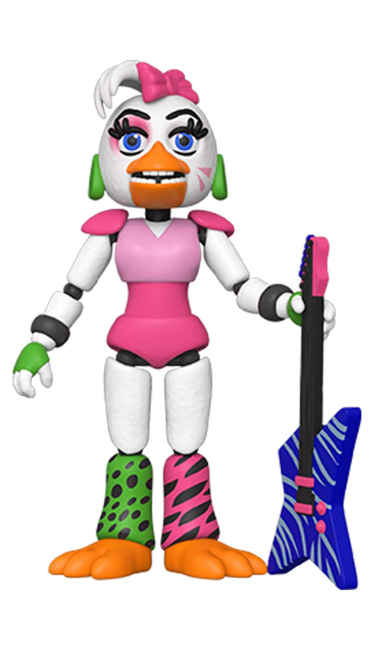 Funko Glamrock Chica figure from FNAF Security Breach, perfect for desk display and collection.