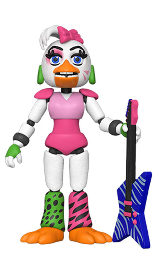 Funko Glamrock Chica figure from FNAF Security Breach, perfect for desk display and collection.