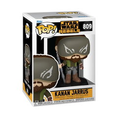 Funko Kanan Jarrus Rebels vinyl collectible figure on display shelf for fans