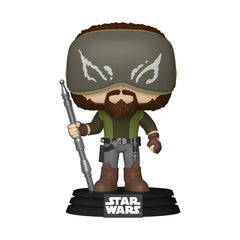 Close-up of Kanan Jarrus Funko figure showing bobblehead detail for desk decor