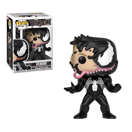 Funko Marvel Venom Eddie Brock figure, front view for striking shelf display