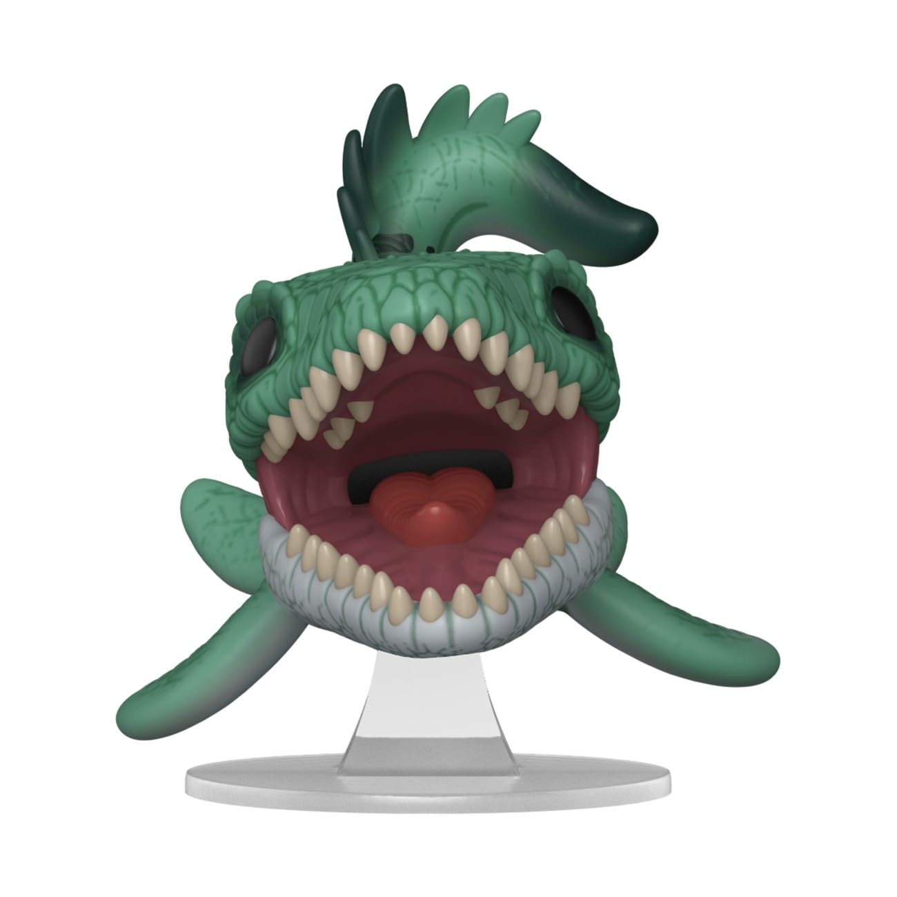 Funko Mosasaurus pop display case scene with other figures