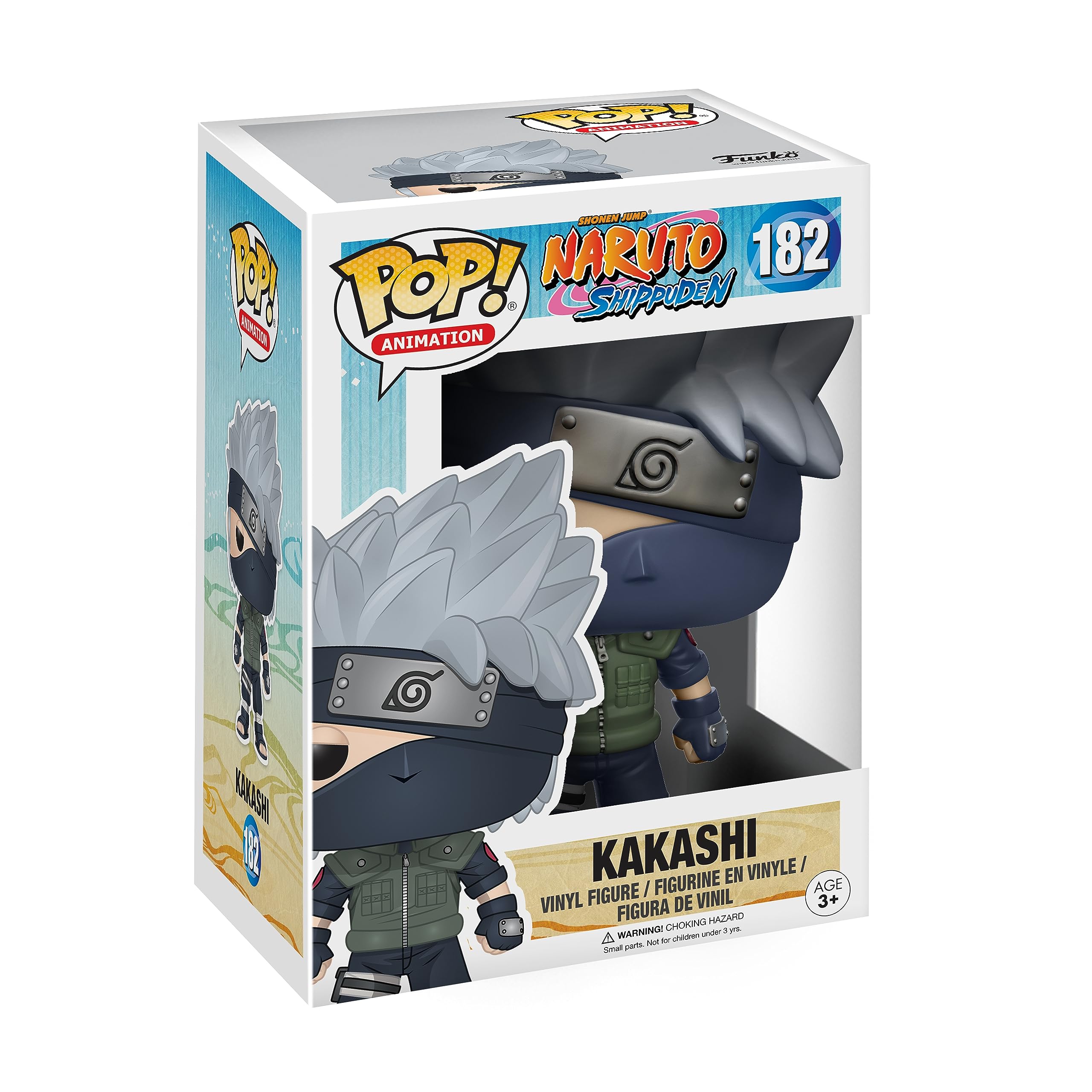 Funko Kakashi POP figure front view for Naruto fans' desk display.