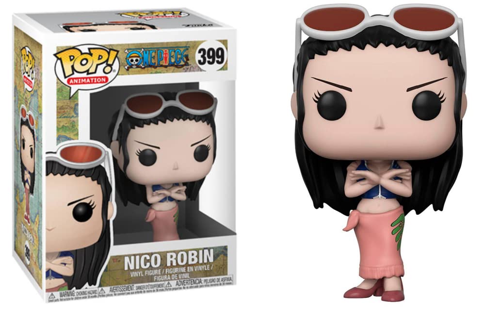 Funko Nico Robin window display box shows the figure clearly on shelf.