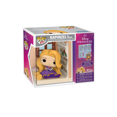 Funko Nooks Rapunzel in Tower figure on display shelf for Disney collectors.