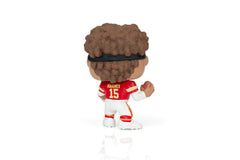 Funko Patrick Mahomes Pop Series 6 on display on a shelf