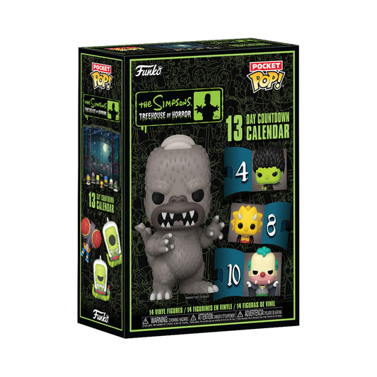 Funko Pop! Simpsons Advent Calendar doors reveal 13 Pocket Pops for display.