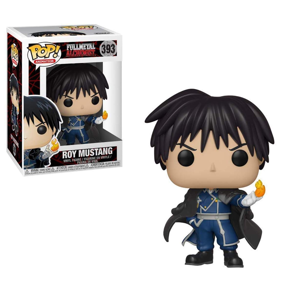Funko Pop Animation Colonel Mustang figure, stylized design, ideal for display shelves.