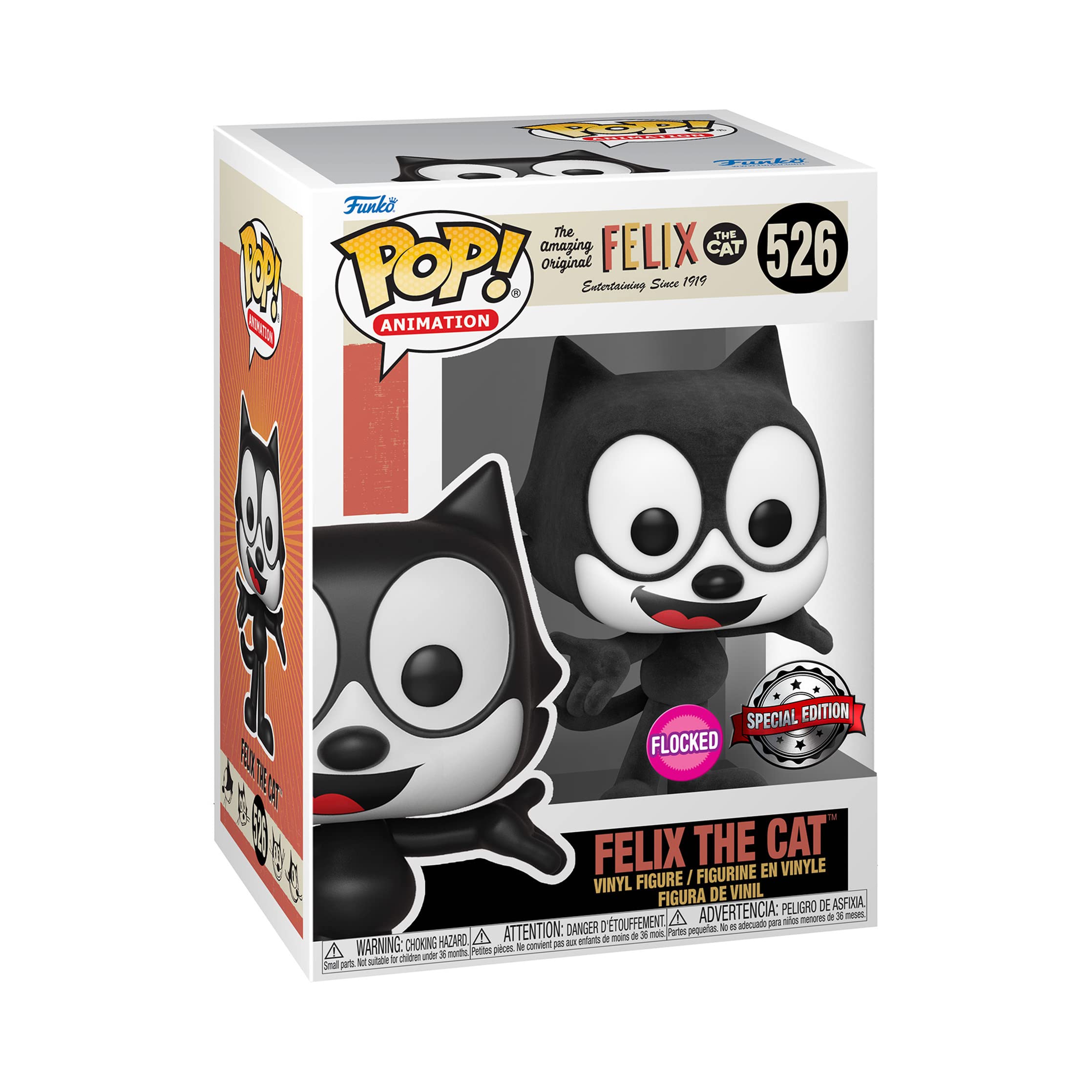 Funko Felix the Cat 3.75-inch figure shown in window display packaging for collectors
