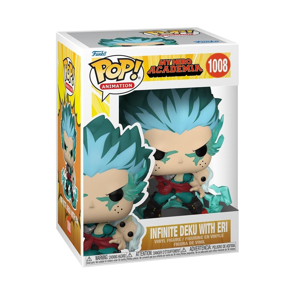 Funko Pop! Animation MHA Infinite Deku with Eri figure front view for display