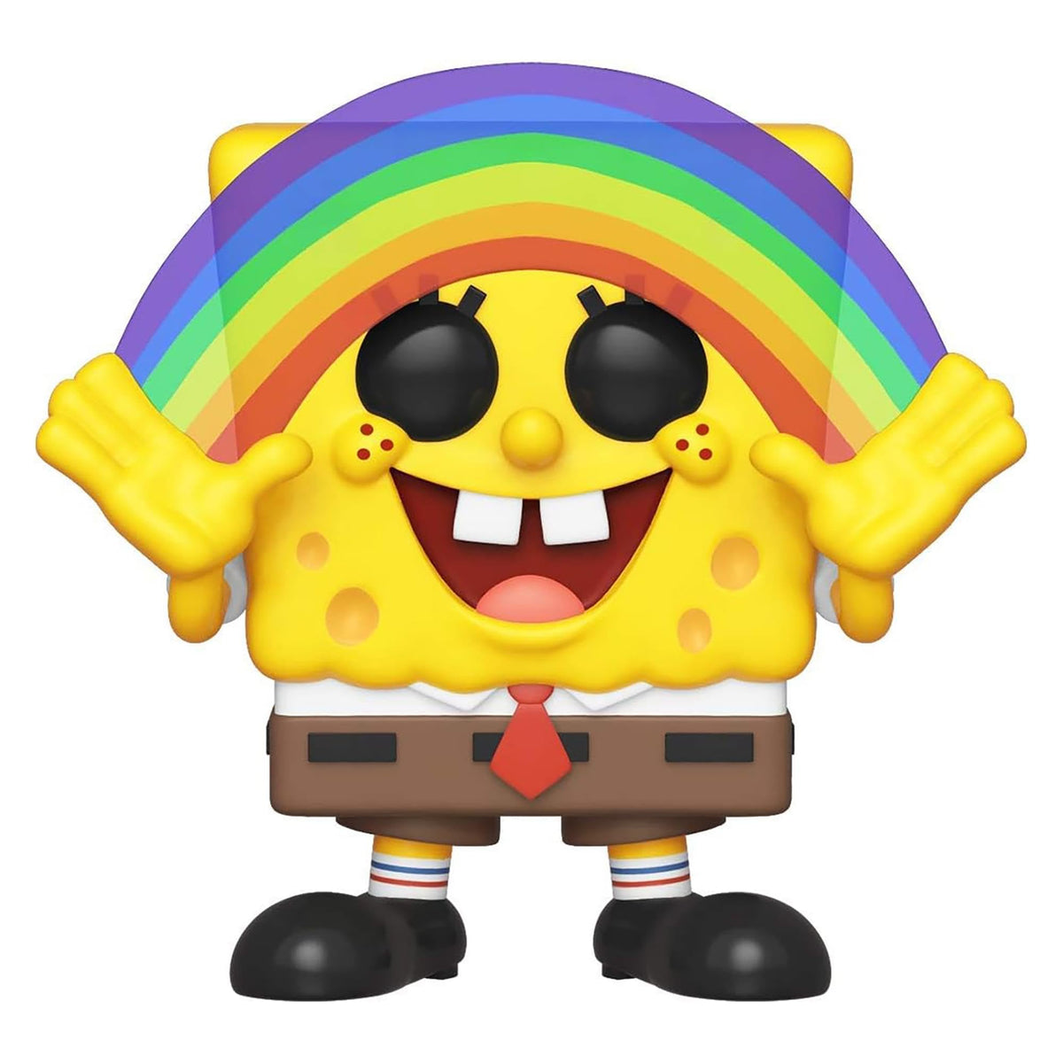 Funko Pop! Animation SpongeBob Rainbow figure on display, ideal for shelf decor.