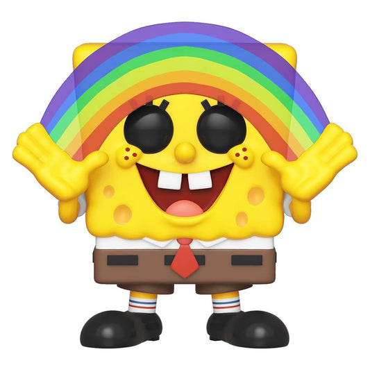 Funko Pop! Animation SpongeBob Rainbow figure on display, ideal for shelf decor.