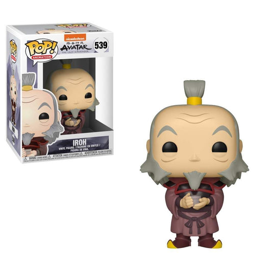 Funko Pop Avatar Iroh tea figurine on display shelf for collectors.