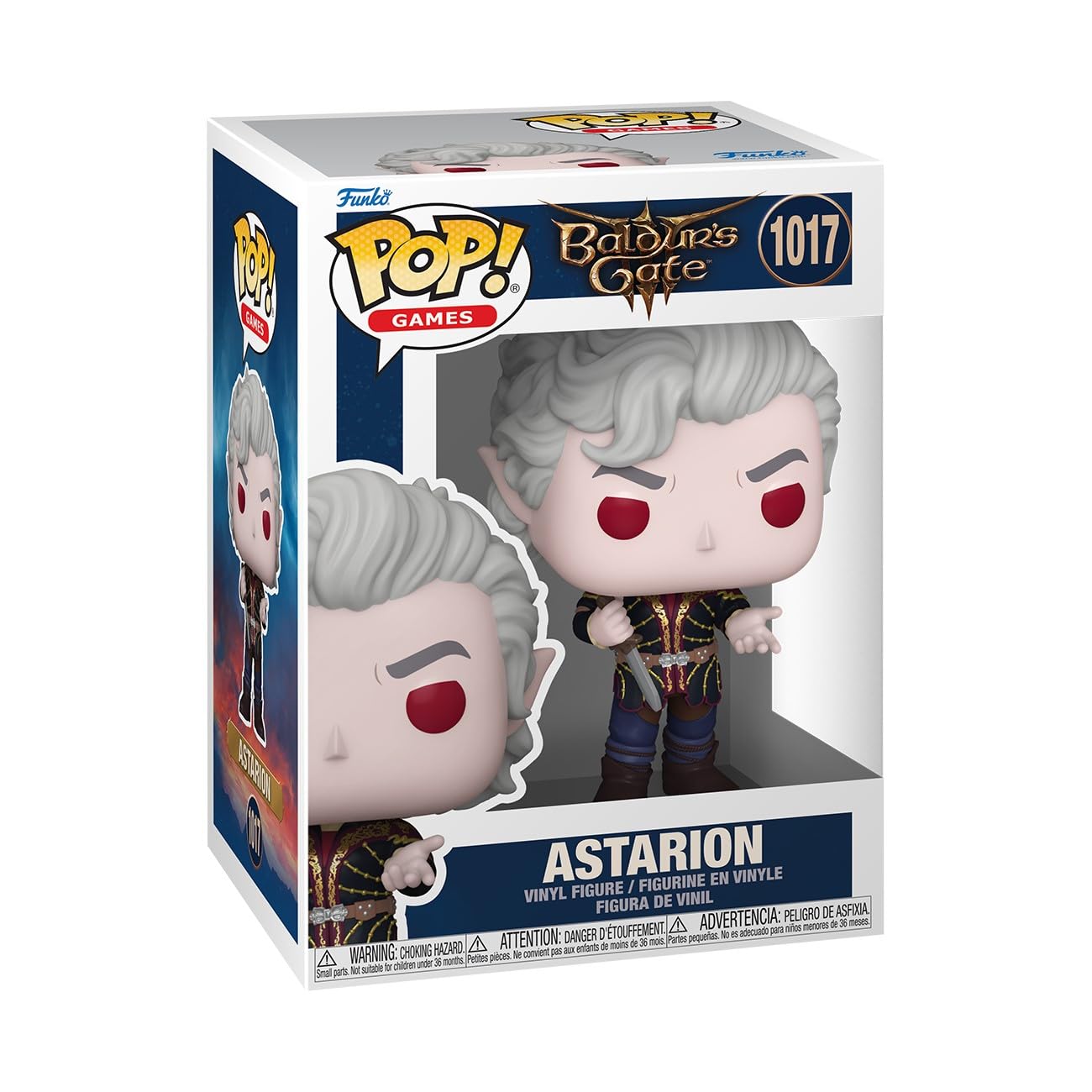 Funko Pop Baldur's Gate Astarion front view for desk display