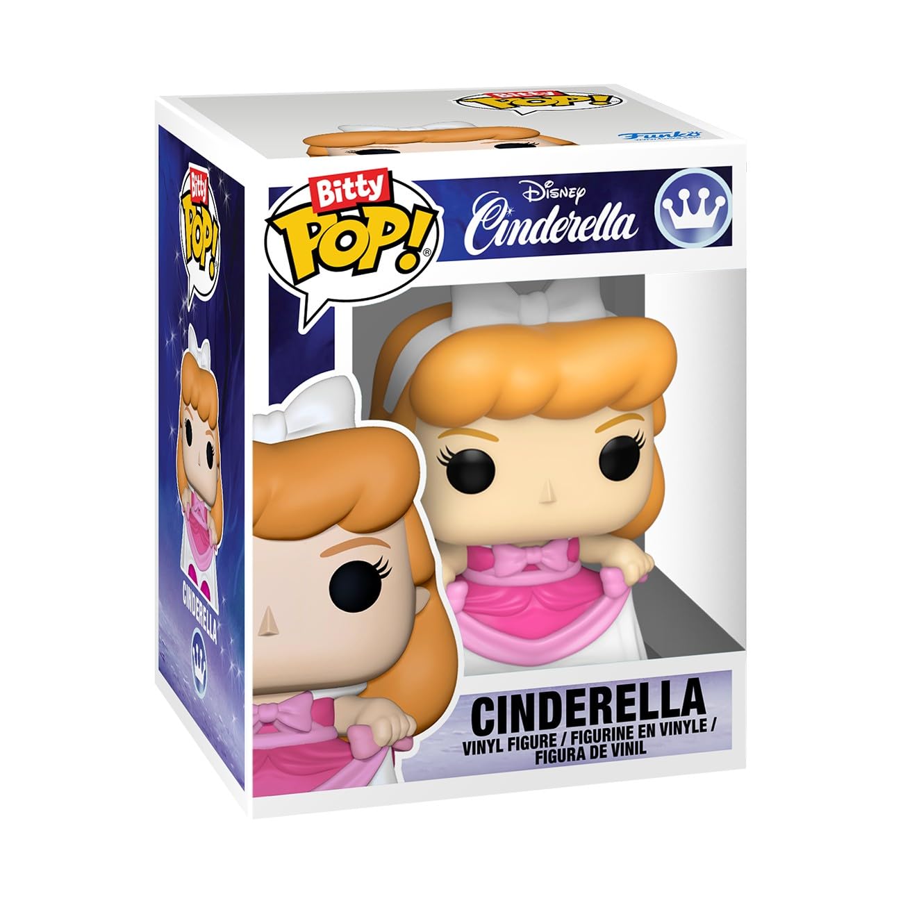 Funko Pop Bitty Cinderella pink dress figurine on display